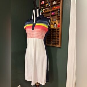 Callaway Blue and White Golf Polo Dress Athleisure Medium PRIDE